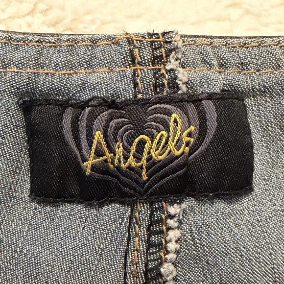 Angels Blue Flare Jeans with Brown Faux-Leather Waistband - Picture 4 of 12